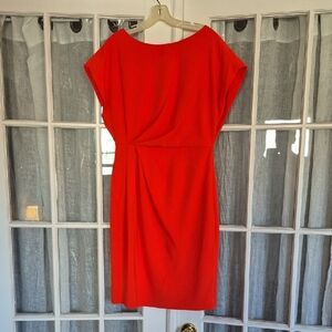 MM Lafleur Vibrant Coral Midi Dress